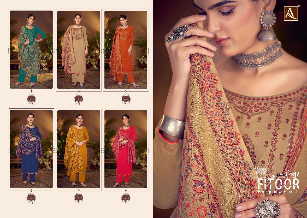 Alok Fitoor Catalog Embroidery Wear Pashmina Winter Dress Materials Wholesale