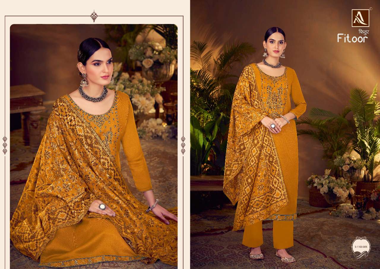 Alok Fitoor Catalog Embroidery Wear Pashmina Winter Dress Materials Wholesale