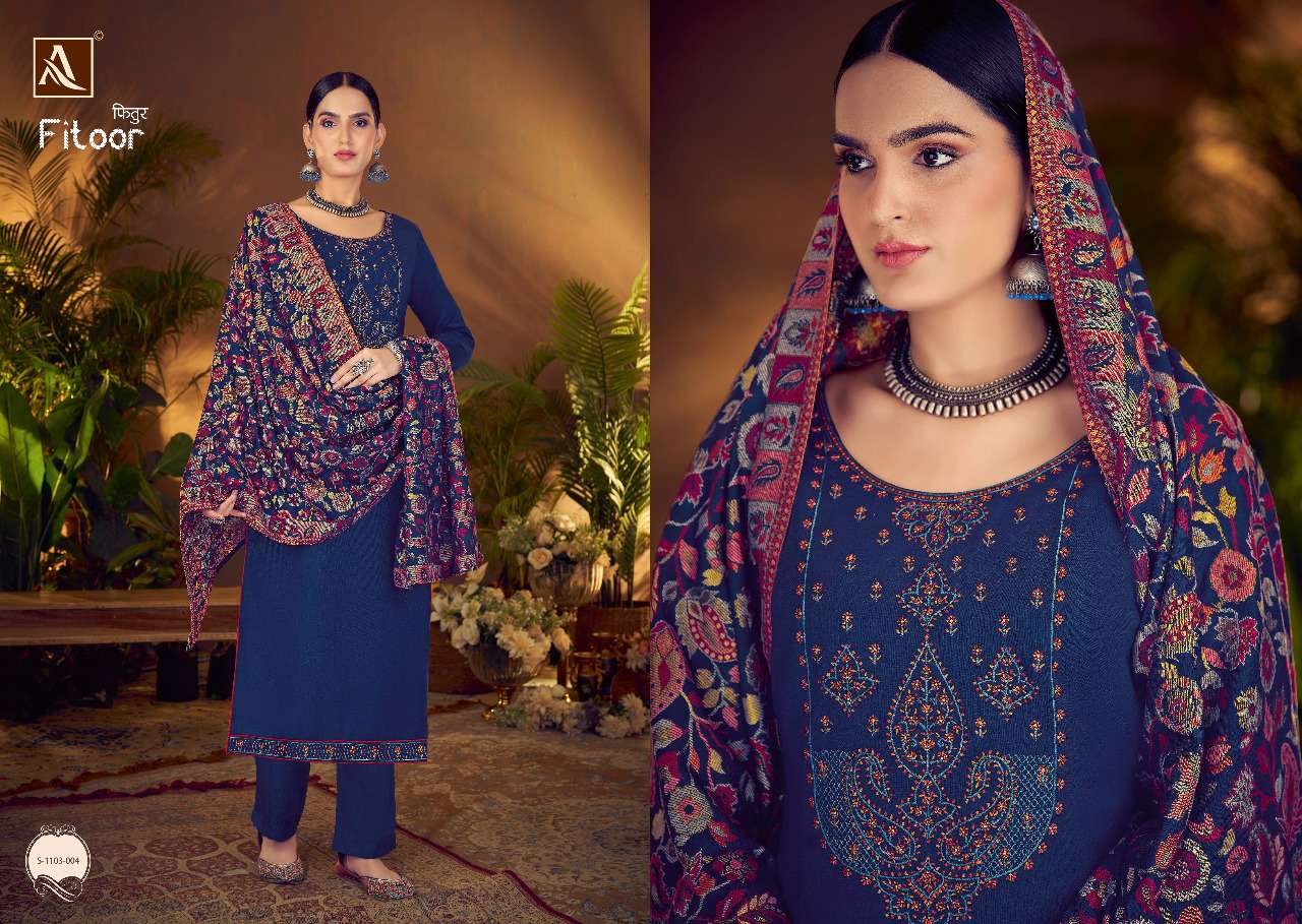 Alok Fitoor Catalog Embroidery Wear Pashmina Winter Dress Materials Wholesale