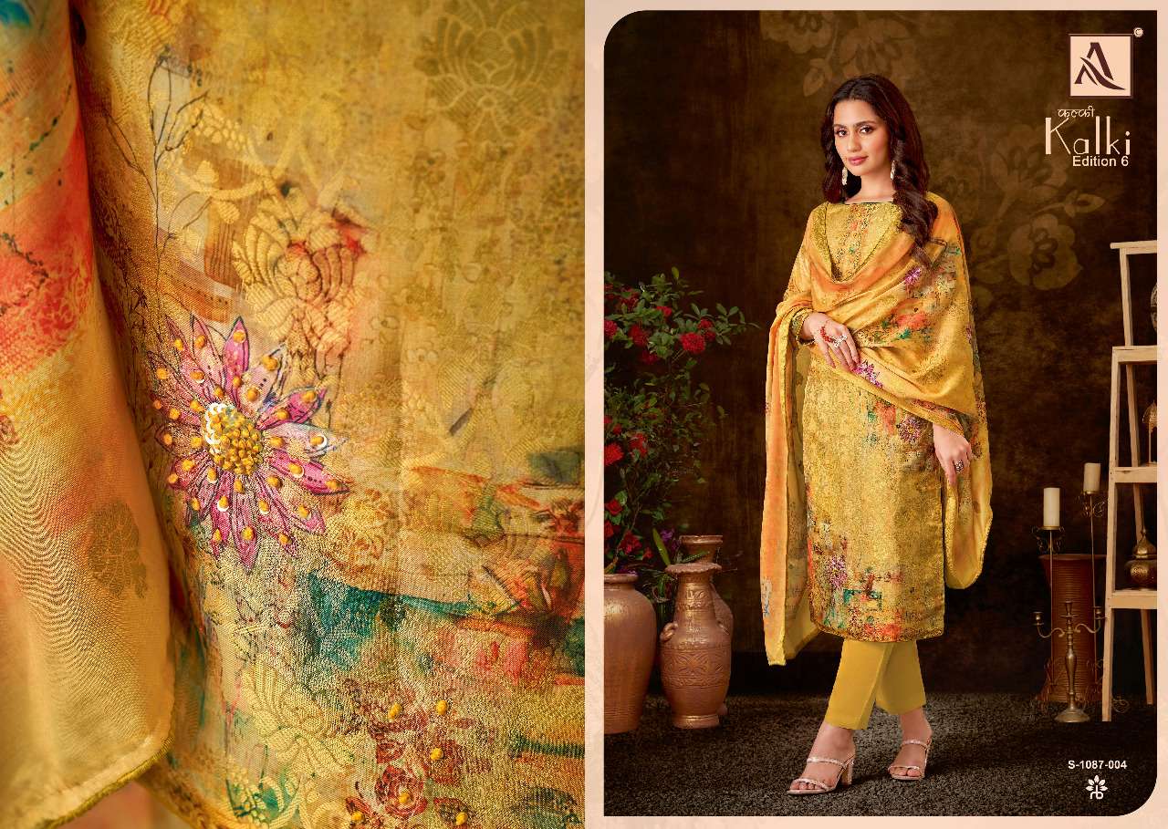 Alok Kalki Edition Vol 6 Catalog Regular Wear Dress Materials Wholesale