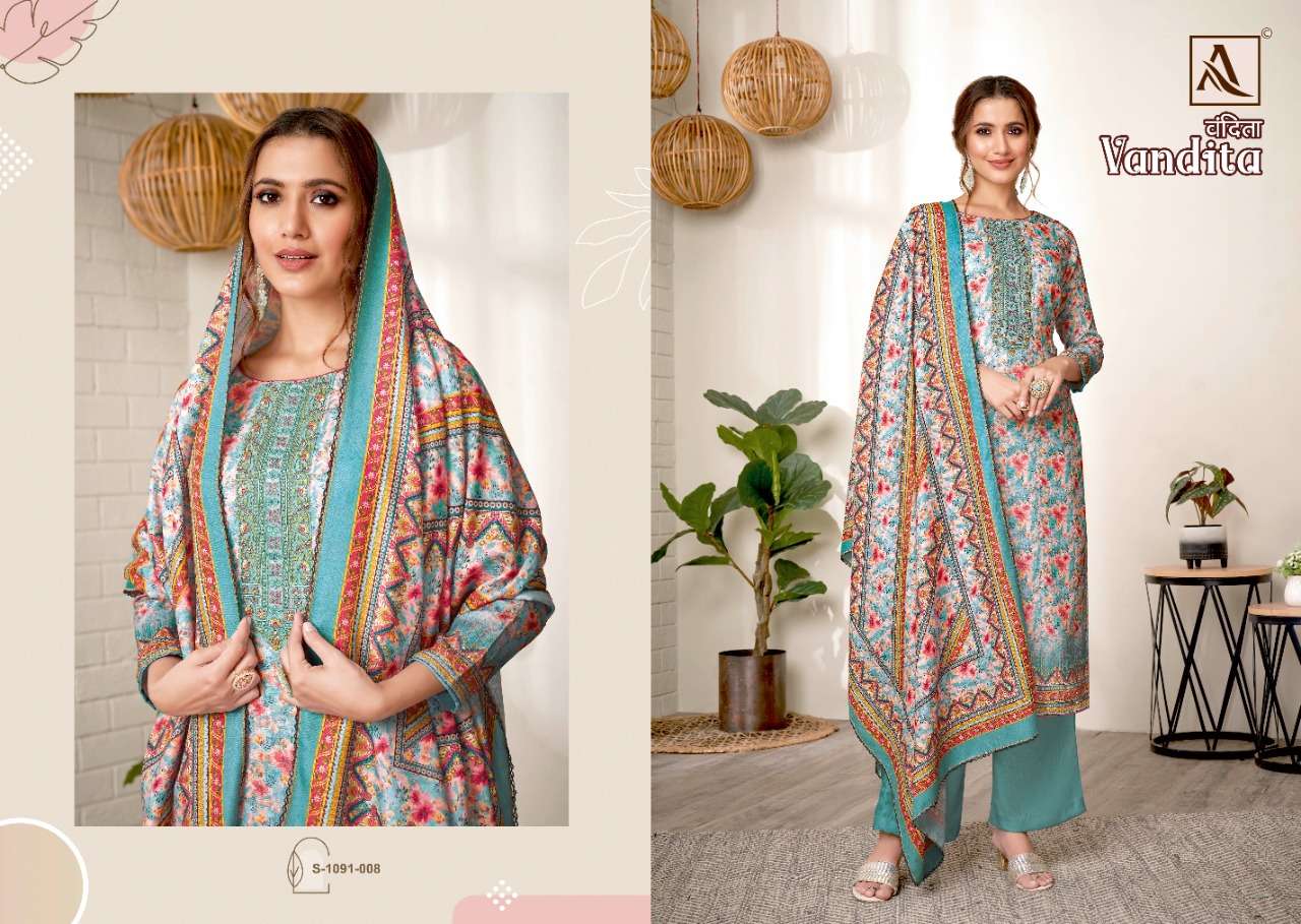 Alok Vandita Catalog Designer Pashmina Dress Materials Wholesale