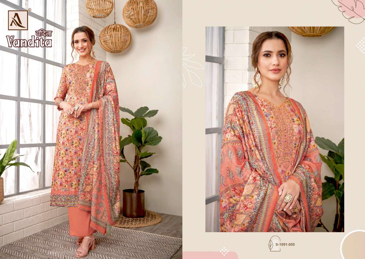 Alok Vandita Catalog Designer Pashmina Dress Materials Wholesale
