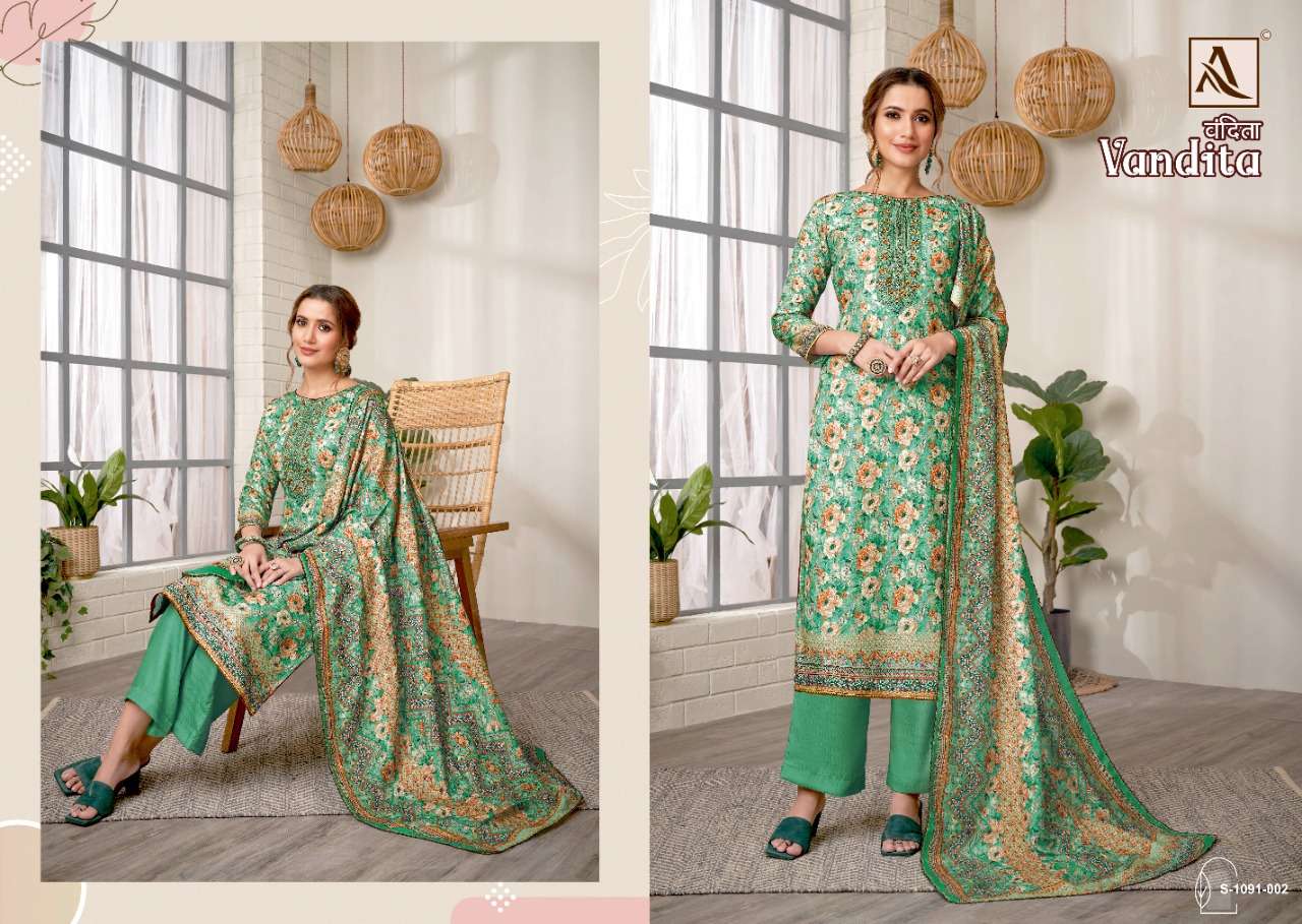 Alok Vandita Catalog Designer Pashmina Dress Materials Wholesale