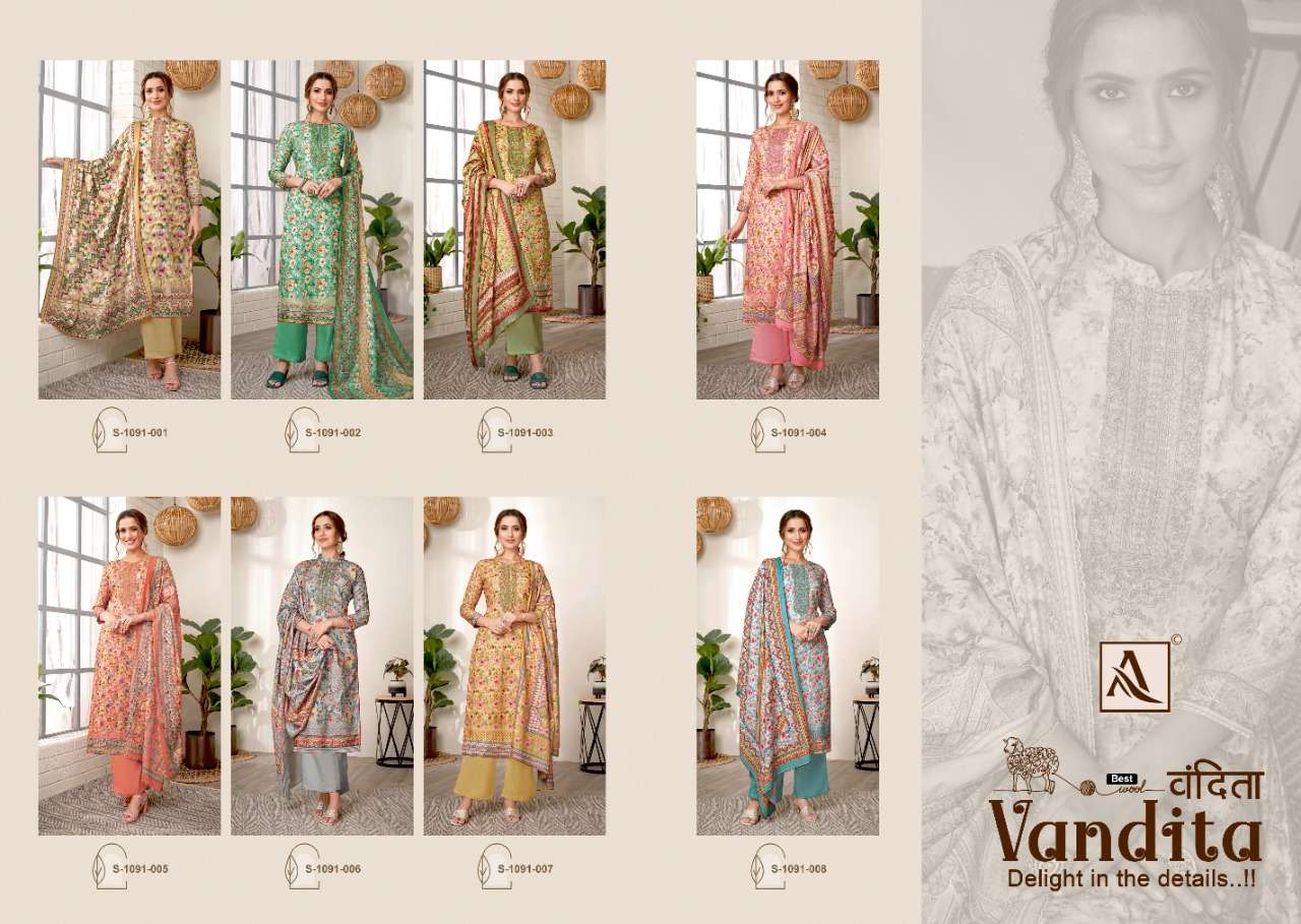 Alok Vandita Catalog Designer Pashmina Dress Materials Wholesale
