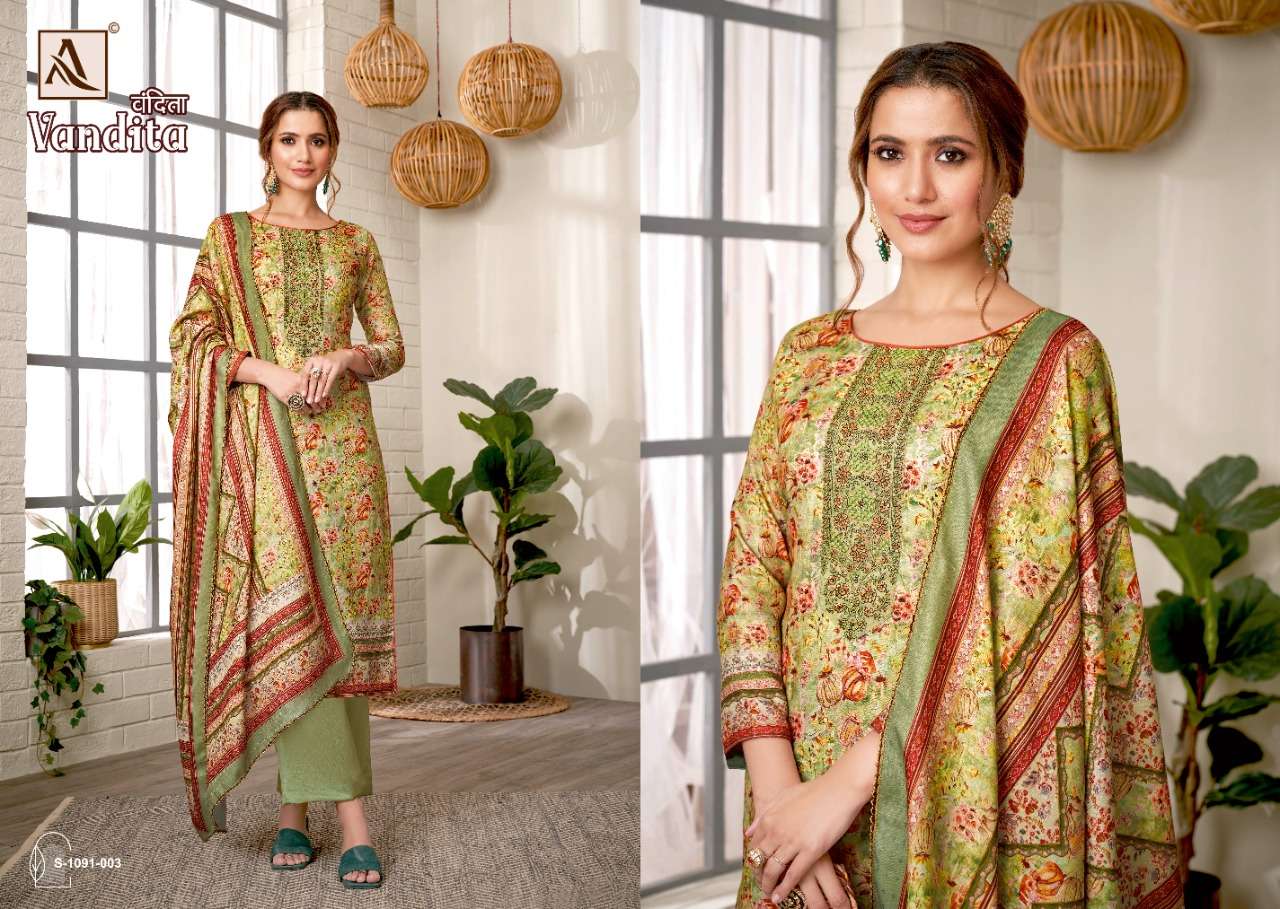Alok Vandita Catalog Designer Pashmina Dress Materials Wholesale