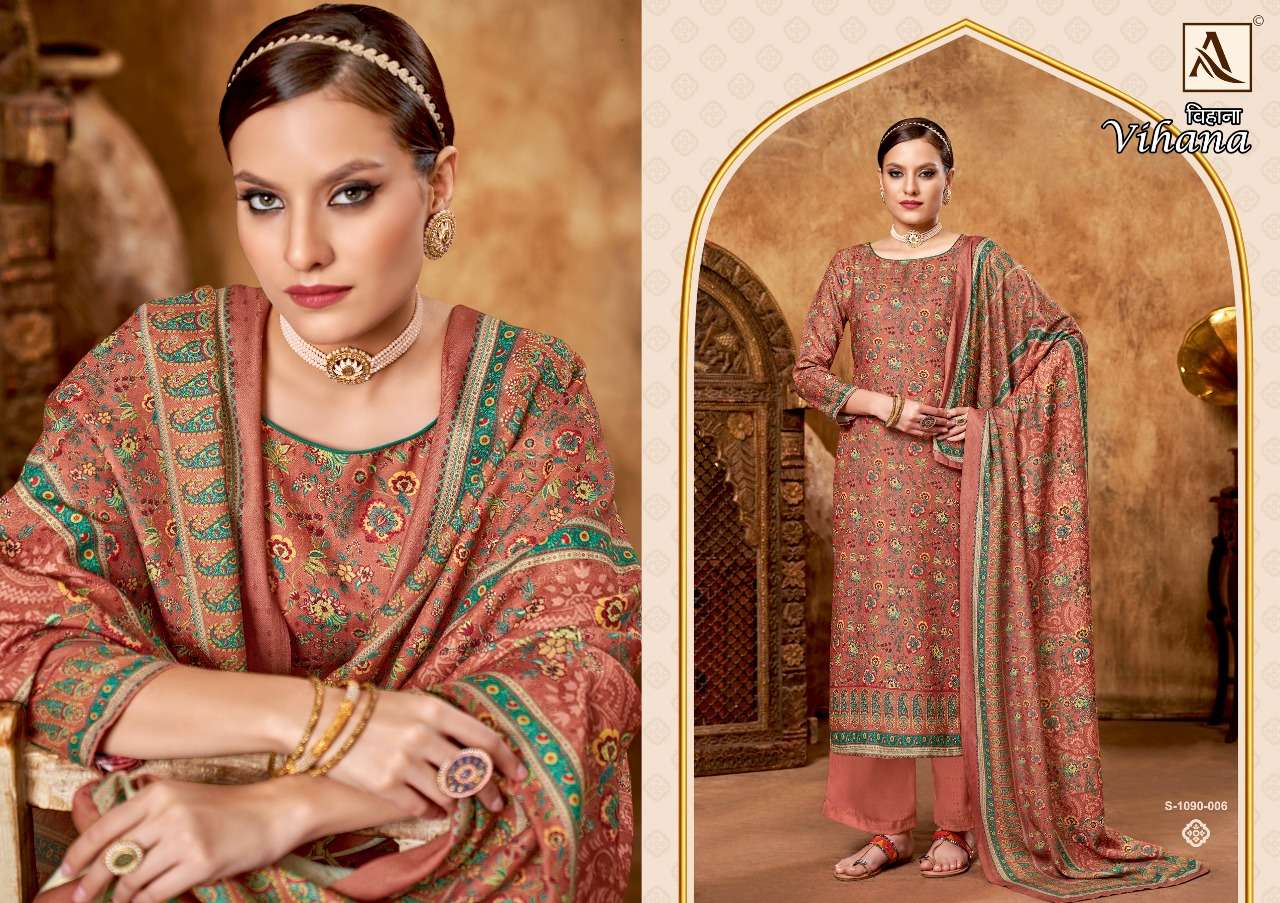 Alok Vihana Catalog Pashmina Digital Print Dress Materials Wholesale