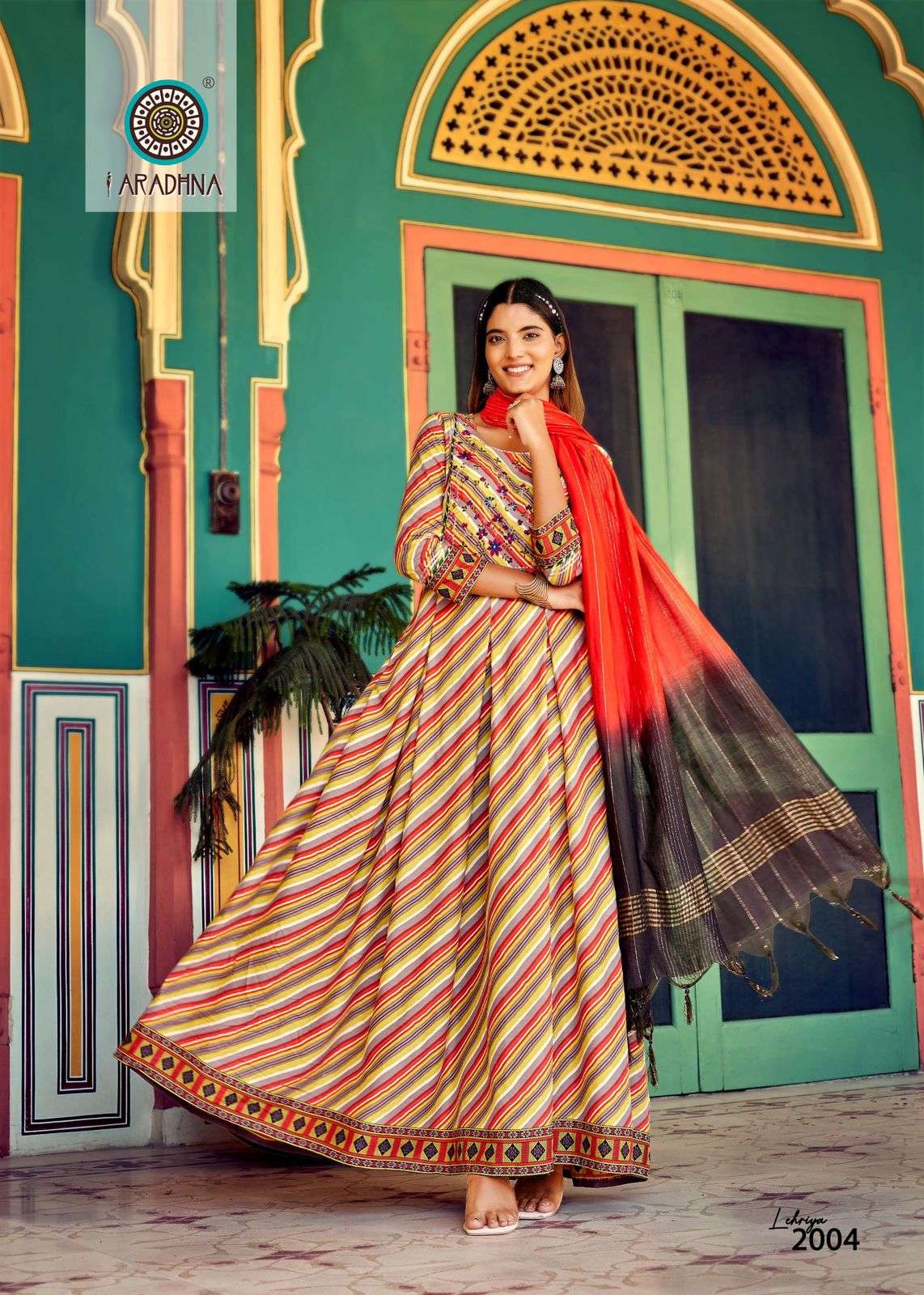 Aradhna Lehriya Vol 2 Catalog Fancy Wear Anarkali Kurti With Dupatta Wholesale