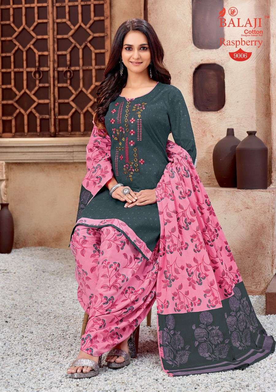 Balaji Raspberry Patiyala Vol 9 Catalog Cotton Dress Materials Wholesale