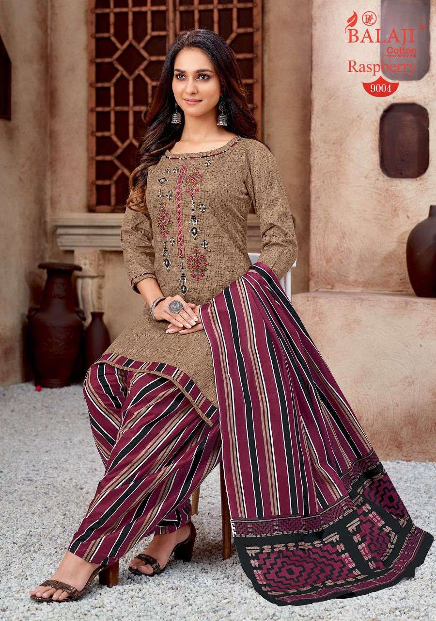 Balaji Raspberry Patiyala Vol 9 Catalog Cotton Dress Materials Wholesale