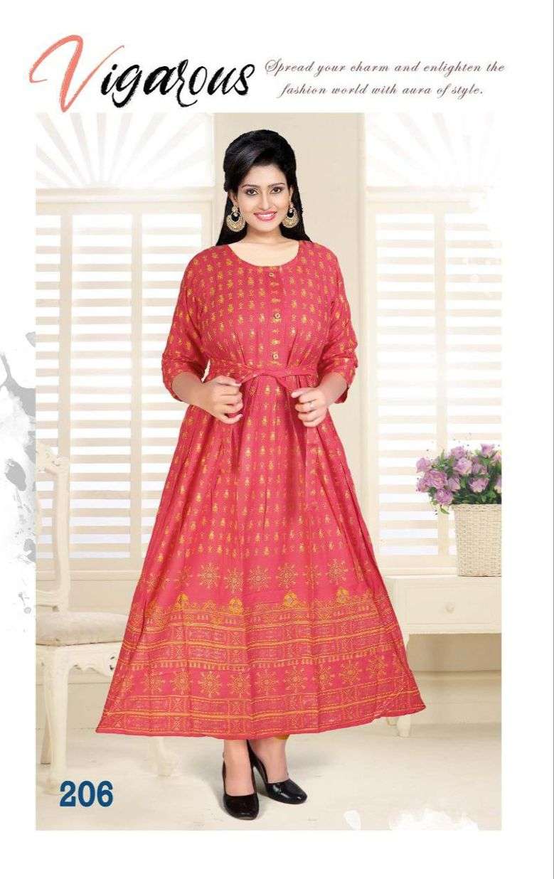 Beauty Menka Vol 2 Catalog Rayon Designer Long Gown Style Kurtis Wholesale