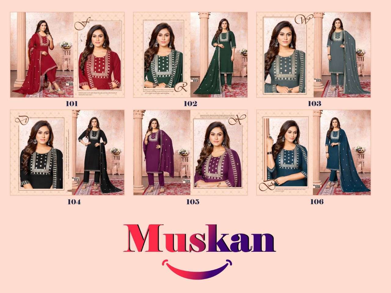 Beauty Queen Muskan Vol 3 Catalog Festive Wear Ready Made Top Bottom Dupatta Wholesale