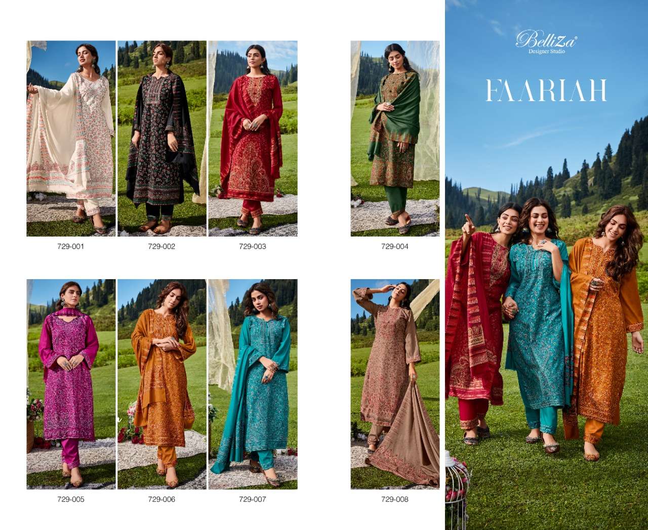 Belliza Faariah Catalog Premium Woollen Wear Dress Materials Wholesale