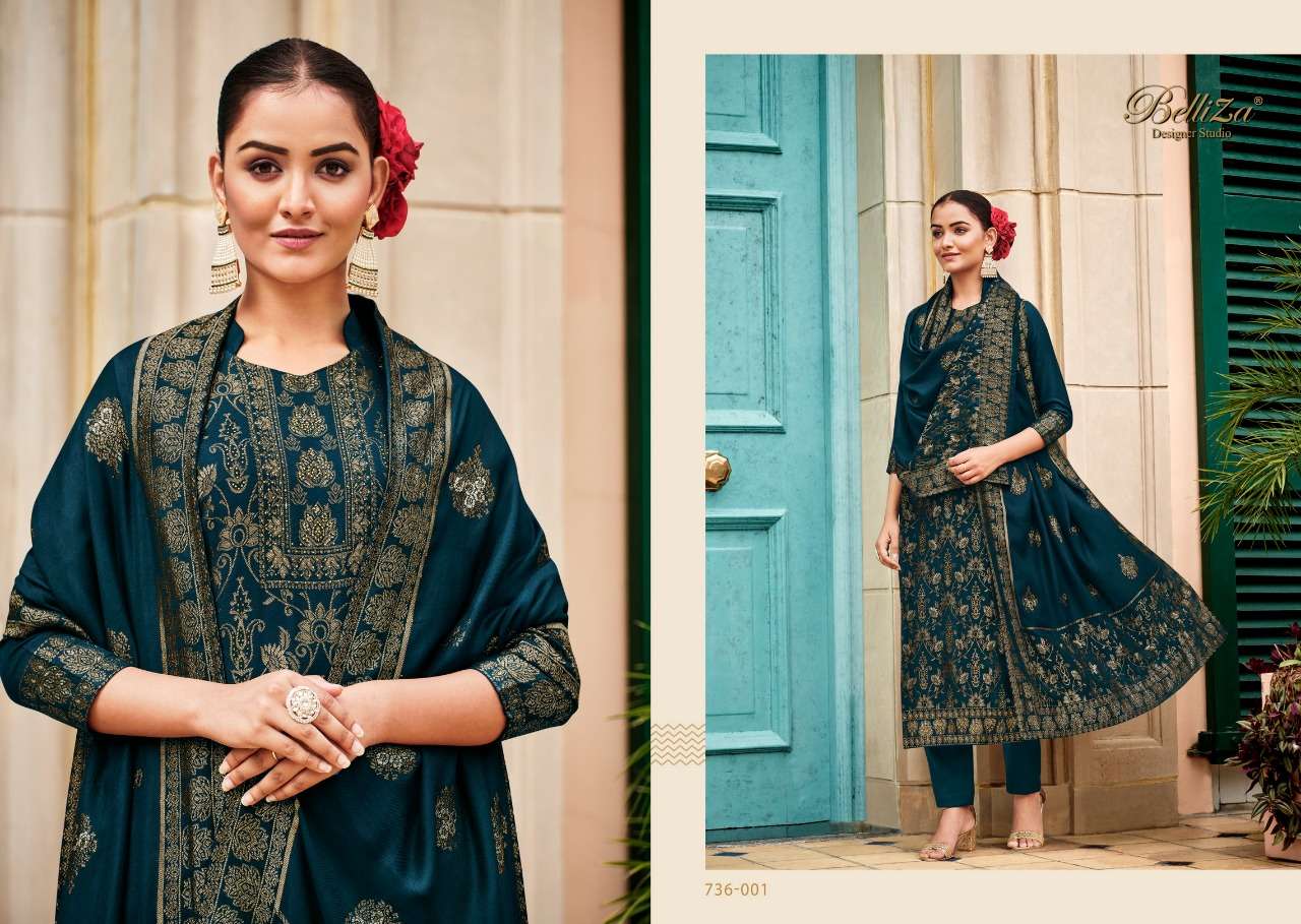 Belliza Gulkayra Catalog Ready Made Exclusive Wear Pashmina Dress Materials Wholesale