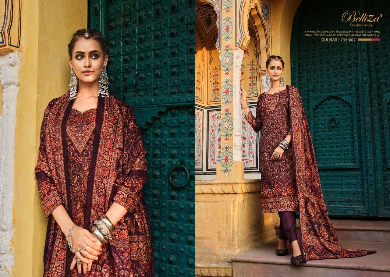 Belliza Gulnar Catalog Premium Pashmina Dress Materials Wholesale