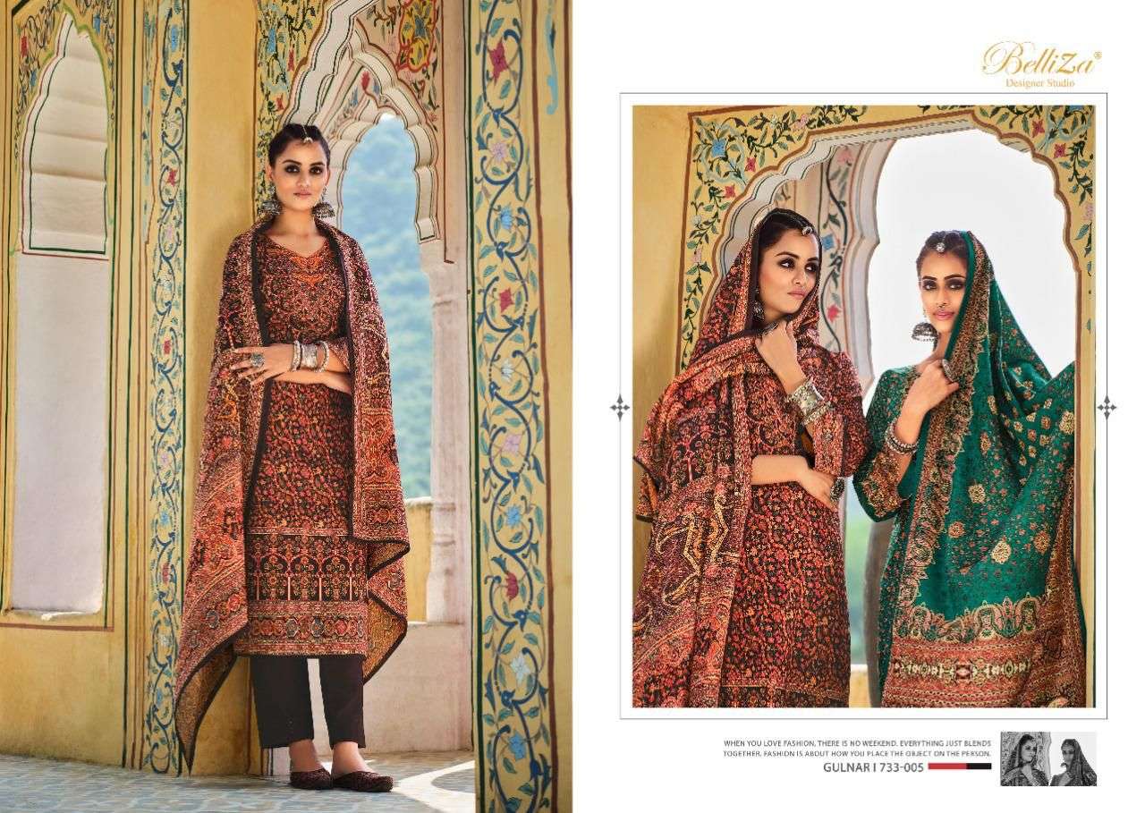 Belliza Gulnar Catalog Premium Pashmina Dress Materials Wholesale