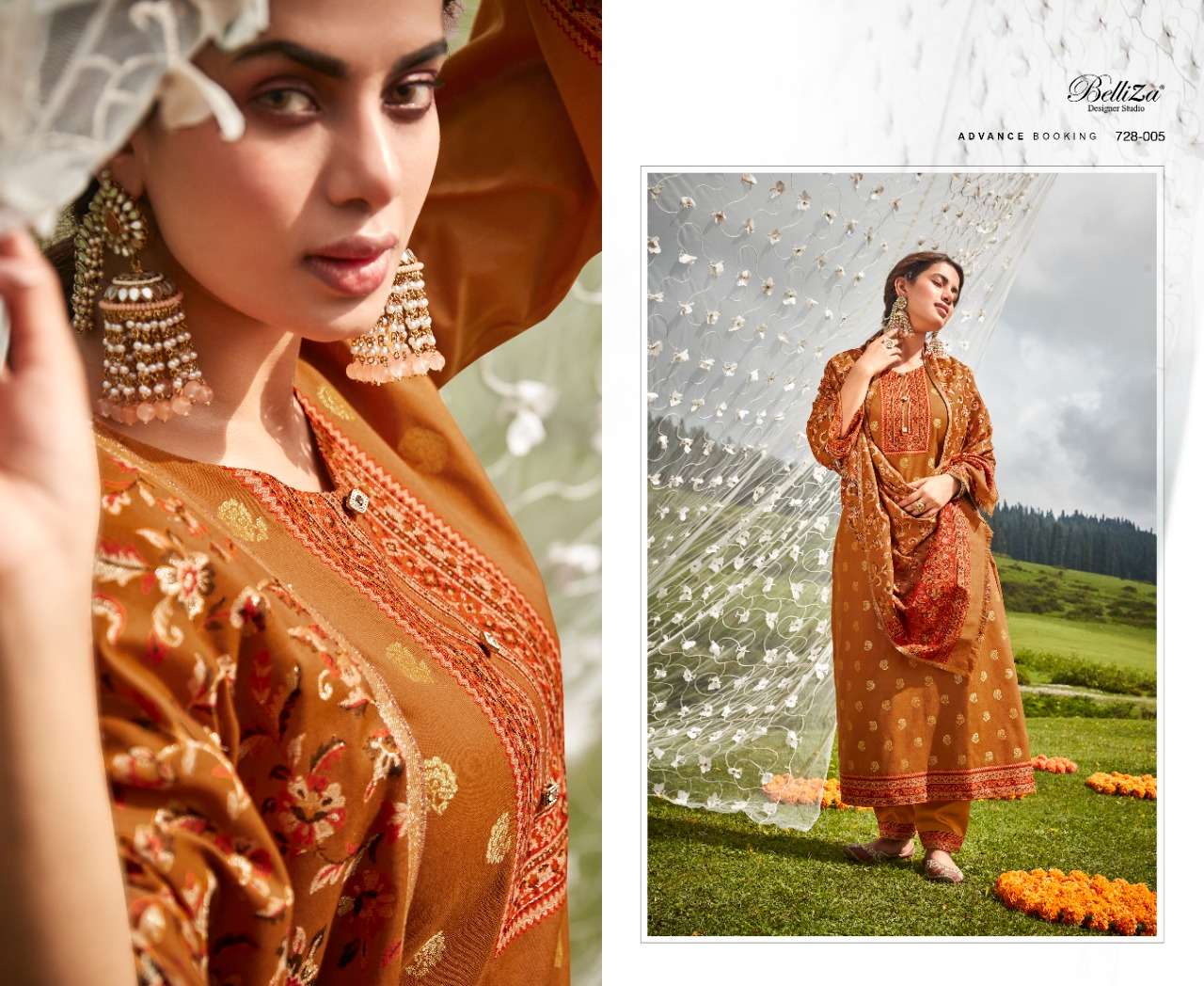 Belliza Izaara Catalog Premium Woolen Pashmina Dress Materials Wholesale