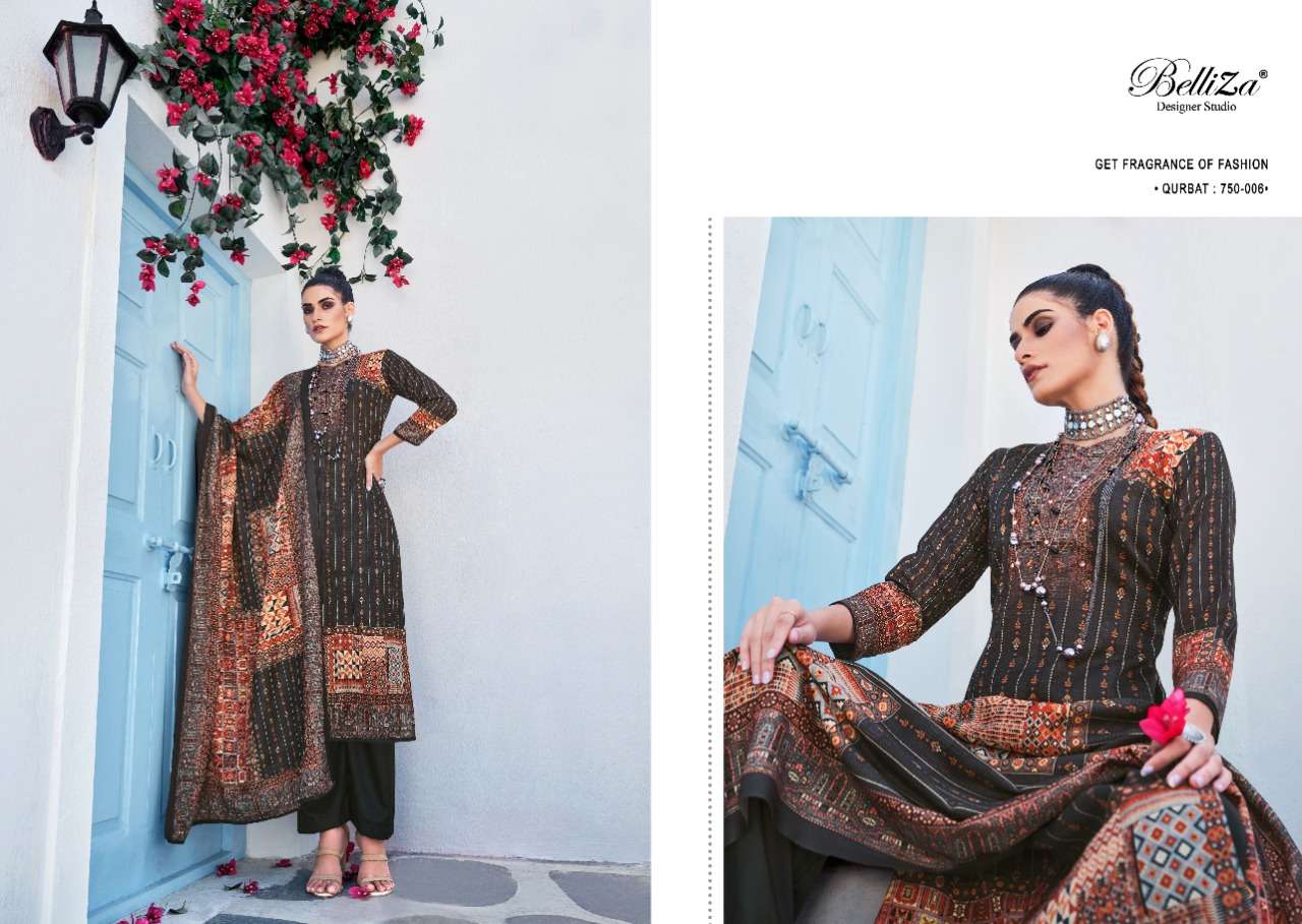 Belliza Qurbat Catalog Premium Winter Wear Pashmina Dress Materials Wholesale