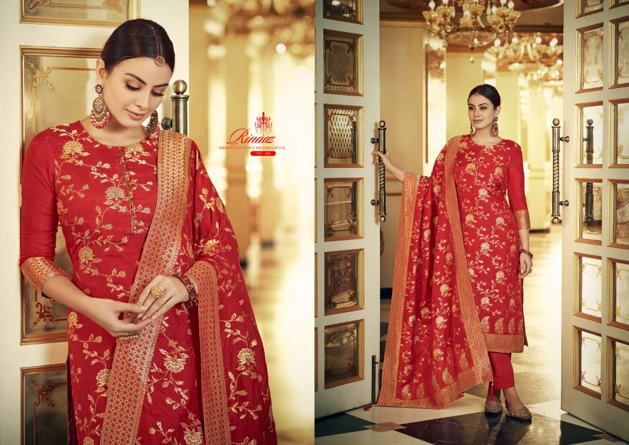 Belliza Rinaaz Catalog Ready Made Viscose Designer Dress Materials Wholesale