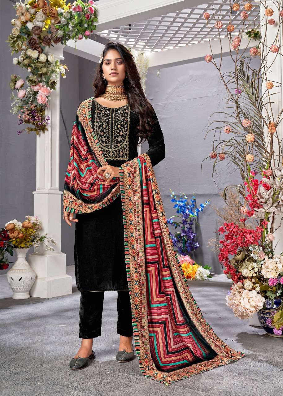 Bipson Amiraa Vol 2 Catalog Exclusive Wear Designer Winter Velvet Dress Materials Wholesale