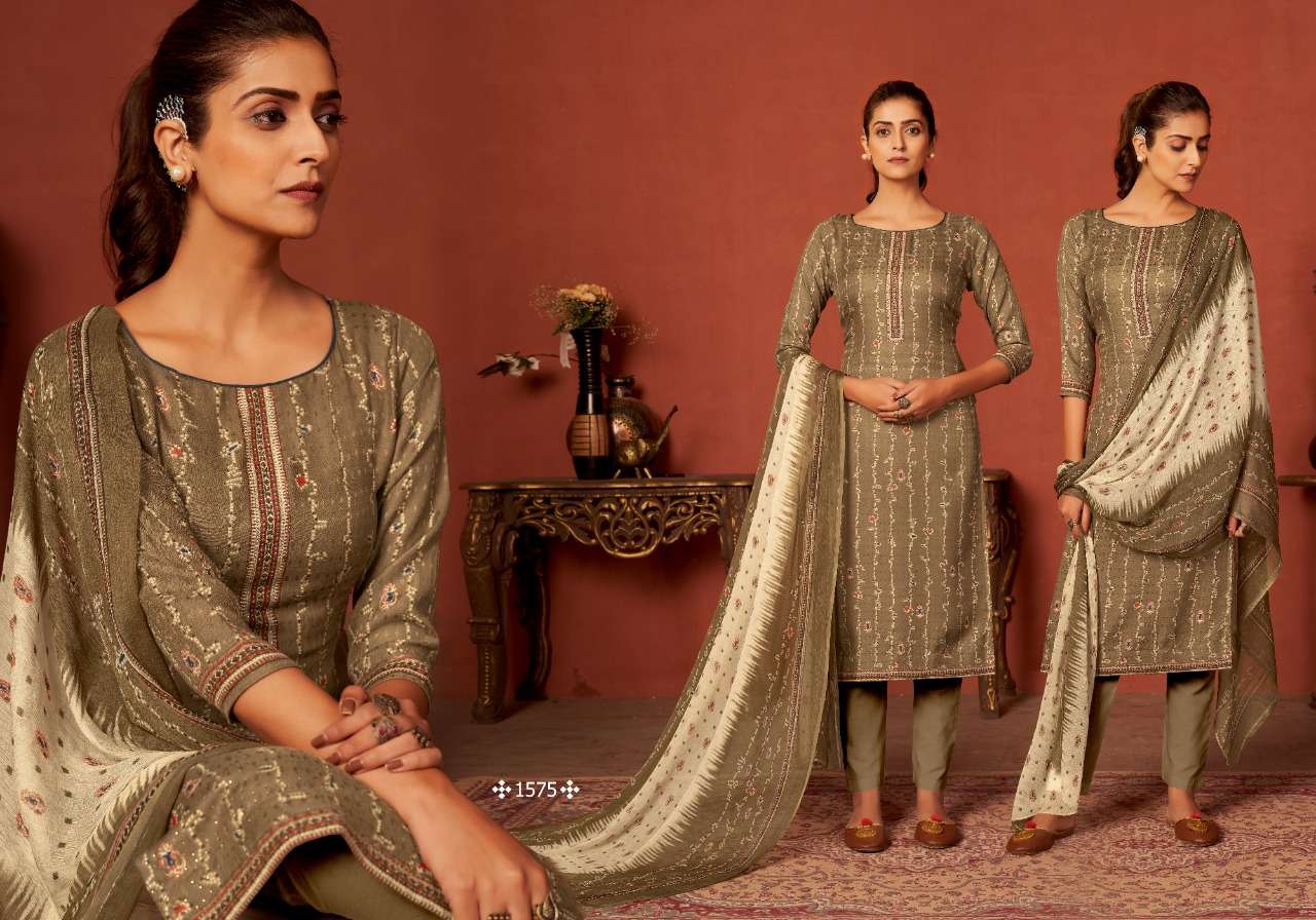 Bipson Monalisa Catalog Premium Winter Wear Pashmina Dress Materials Wholesale