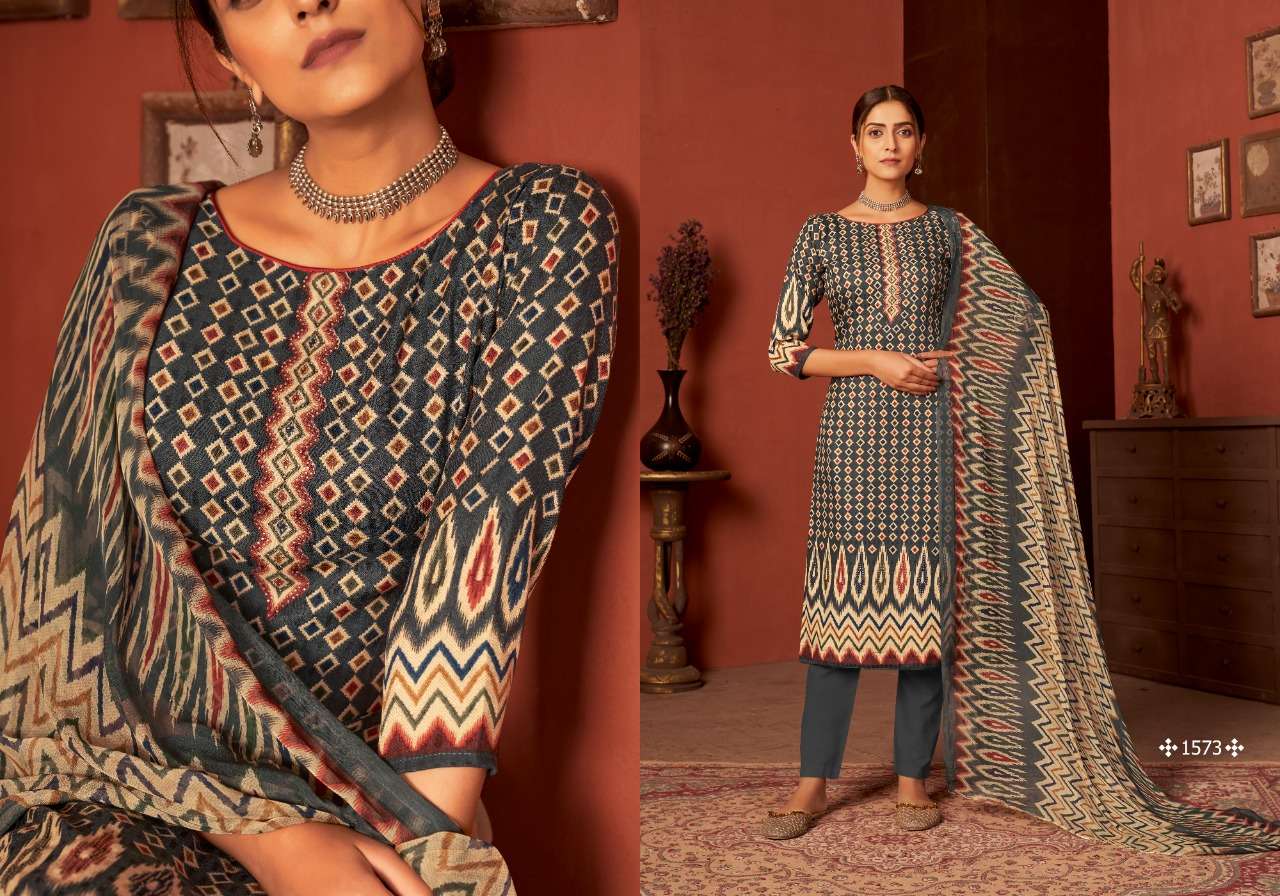 Bipson Monalisa Catalog Premium Winter Wear Pashmina Dress Materials Wholesale