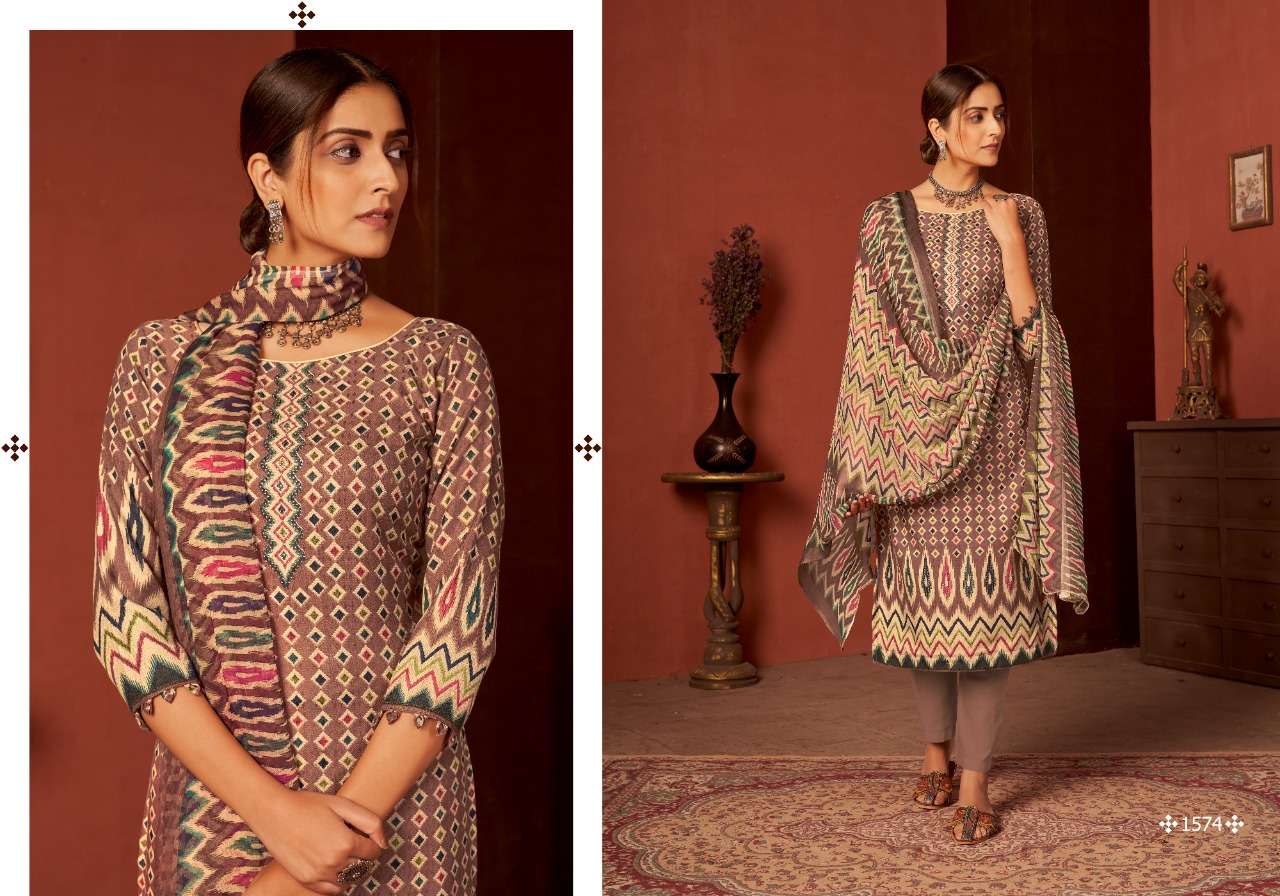 Bipson Monalisa Catalog Premium Winter Wear Pashmina Dress Materials Wholesale