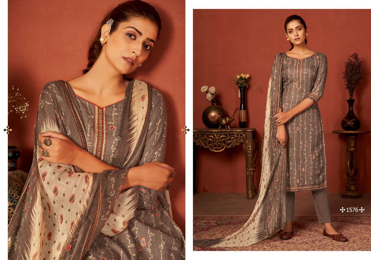 Bipson Monalisa Catalog Premium Winter Wear Pashmina Dress Materials Wholesale