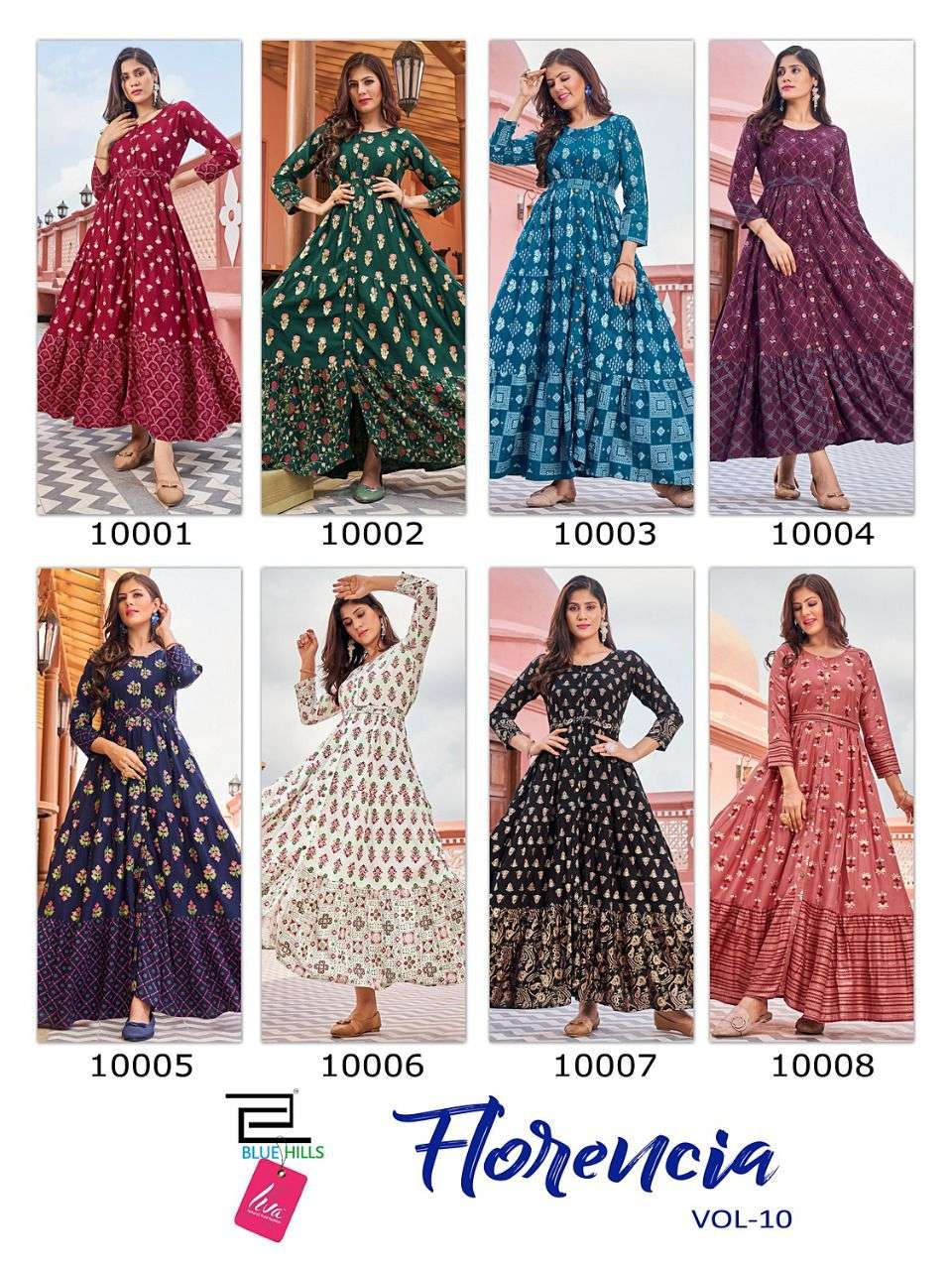 Blue Hills Florencia Vol 10 Catalog Fancy Wear Anarkali Kurtis Wholesale