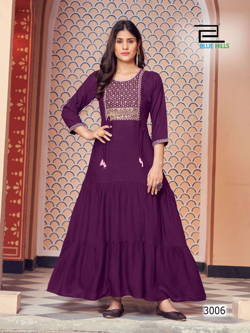 Blue Hills Jasmine Vol 3 Catalog Fancy Wear Anarkali Kurtis Wholesale