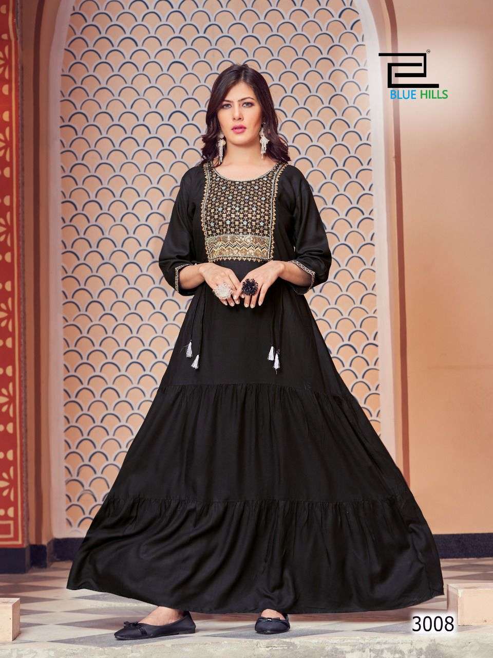 Blue Hills Jasmine Vol 3 Catalog Fancy Wear Anarkali Kurtis Wholesale