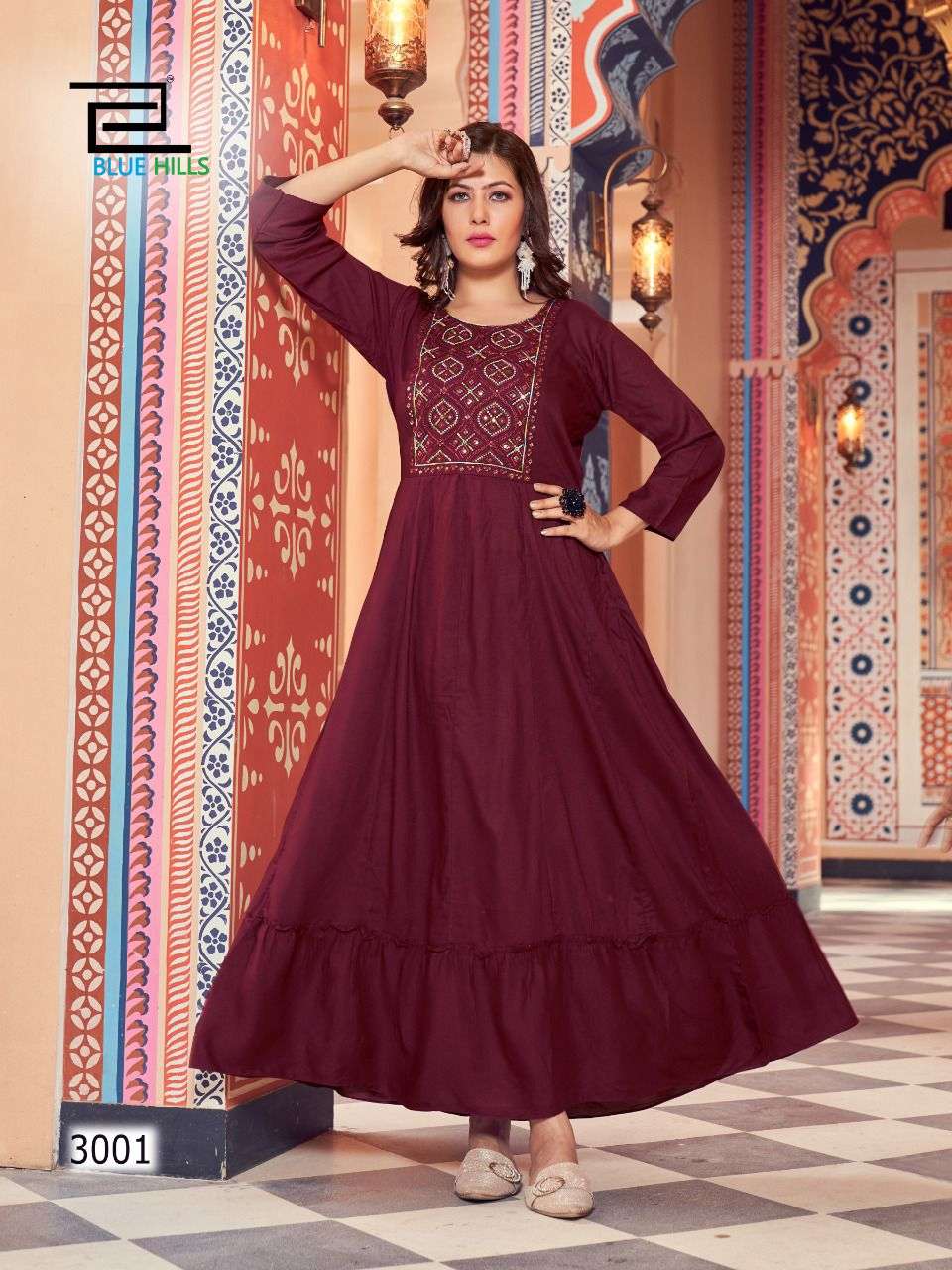 Blue Hills Jasmine Vol 3 Catalog Fancy Wear Anarkali Kurtis Wholesale