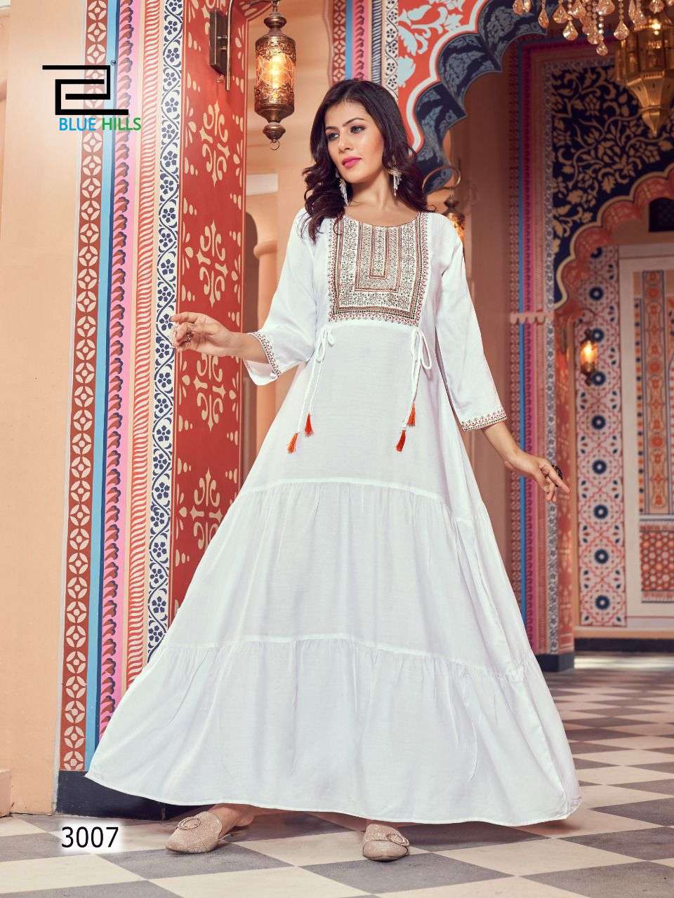 Blue Hills Jasmine Vol 3 Catalog Fancy Wear Anarkali Kurtis Wholesale