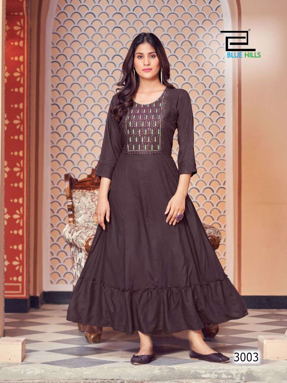 Blue Hills Jasmine Vol 3 Catalog Fancy Wear Anarkali Kurtis Wholesale