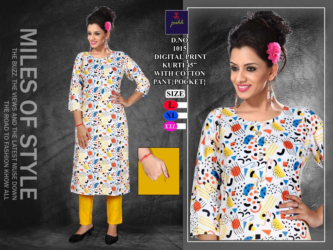cotton india digital print kurti pant