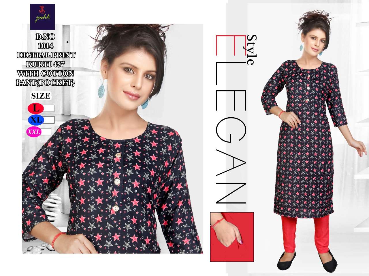 cotton india digital print kurti pant
