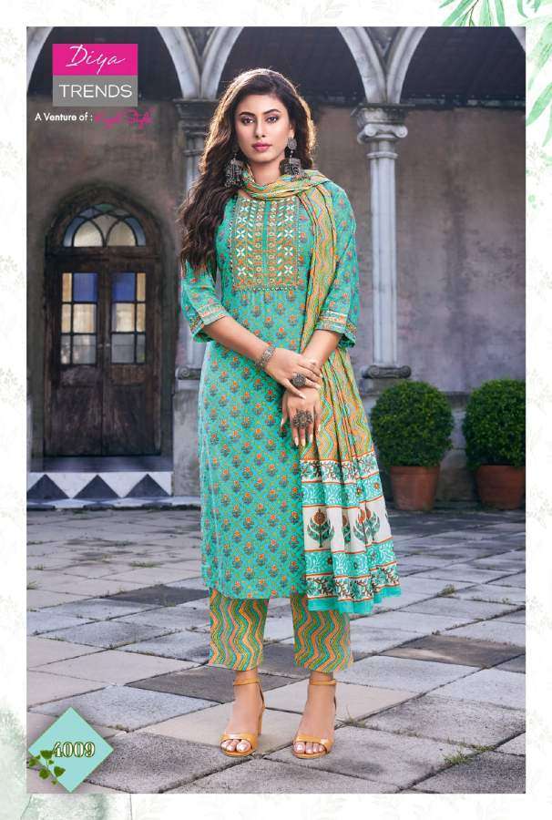Diya Trends Odhani Vol 4 Catalog Classy Kurti With Pant And Dupatta Wholesale