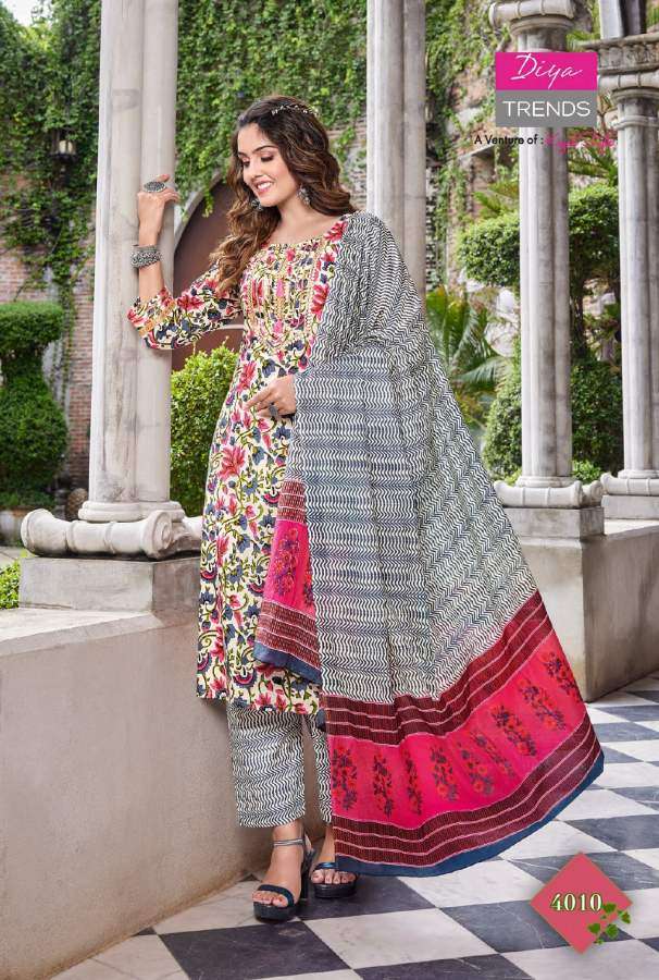 Diya Trends Odhani Vol 4 Catalog Classy Kurti With Pant And Dupatta Wholesale