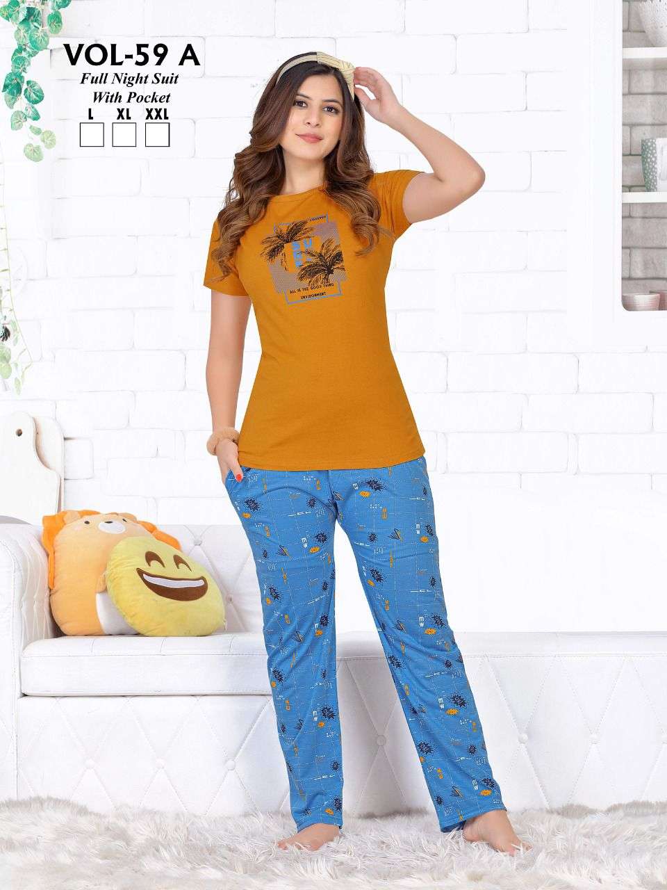 Fashion Talk 59 A Catalog Heavy Shinker Hosiery Cotton Night Suits With Pocket Wholesale