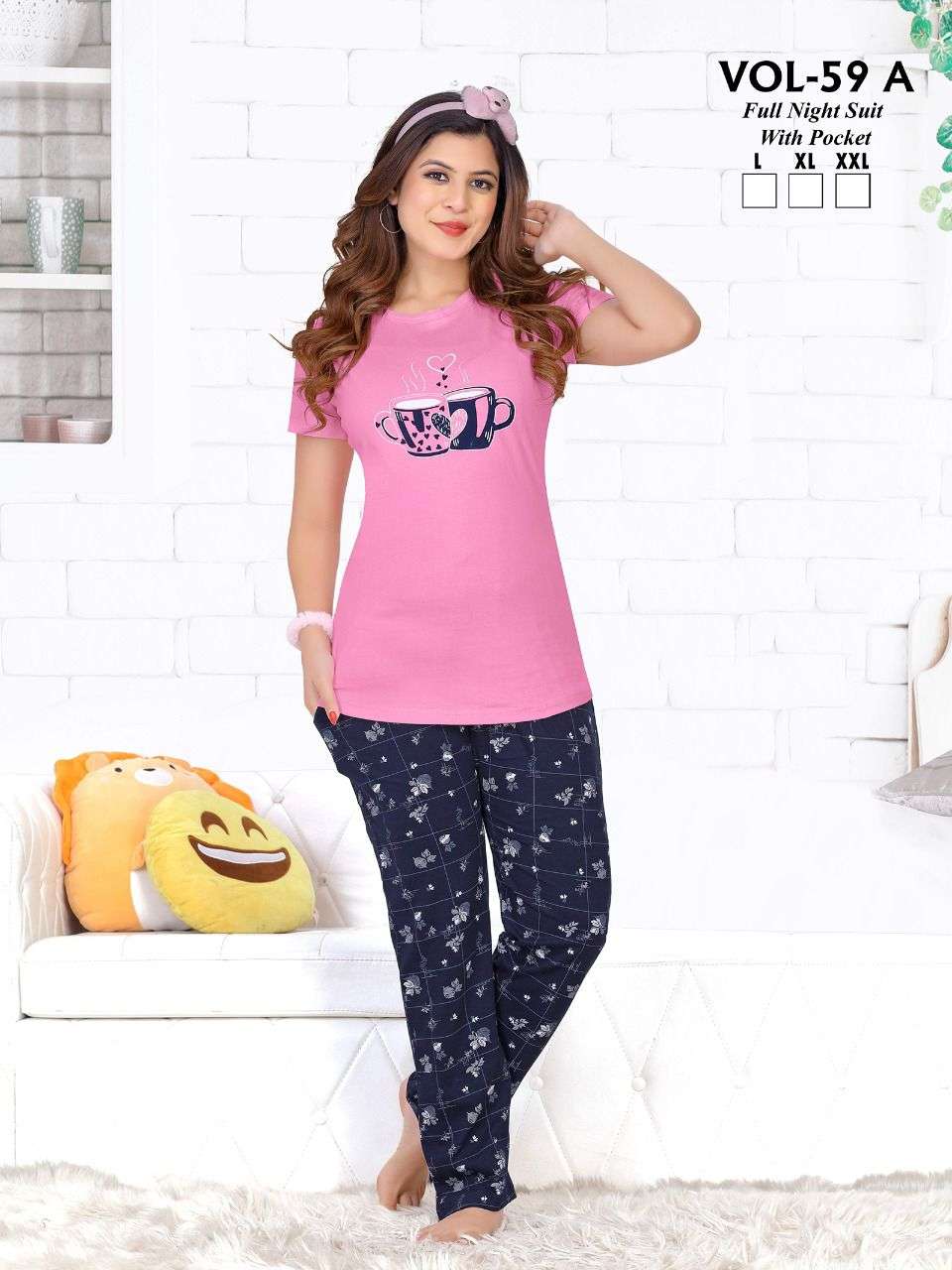 Fashion Talk 59 A Catalog Heavy Shinker Hosiery Cotton Night Suits With Pocket Wholesale
