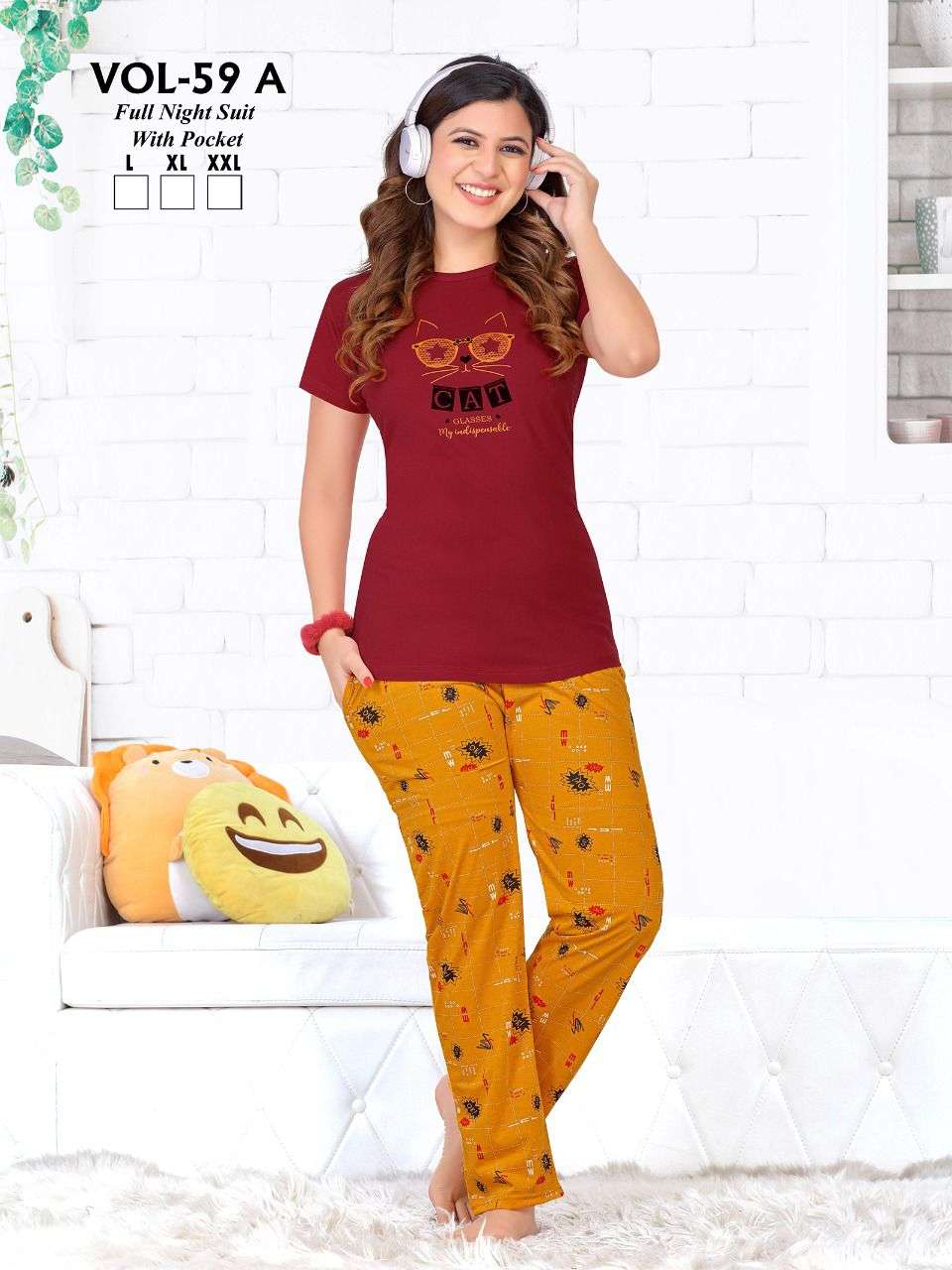 Fashion Talk 59 A Catalog Heavy Shinker Hosiery Cotton Night Suits With Pocket Wholesale