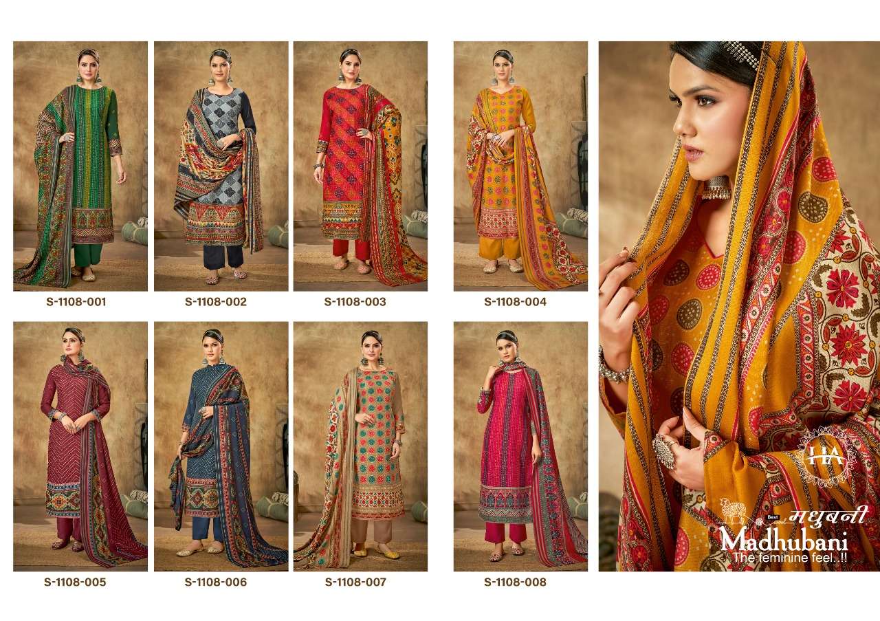 Harshit Madhubani Catalog Designer Wear Winter Pashmina Dress Materials Wholesale