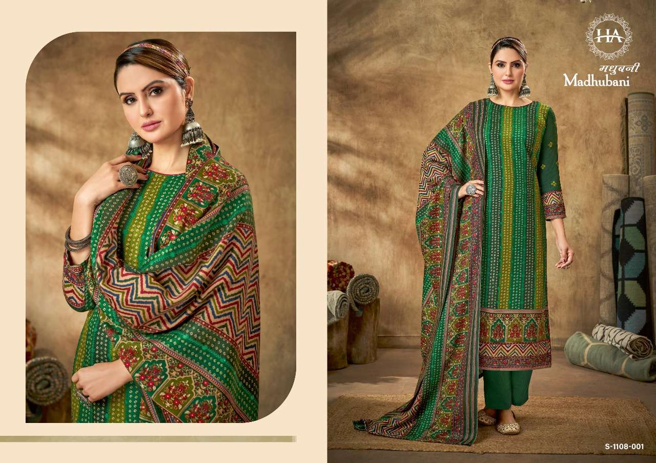 Harshit Madhubani Catalog Designer Wear Winter Pashmina Dress Materials Wholesale