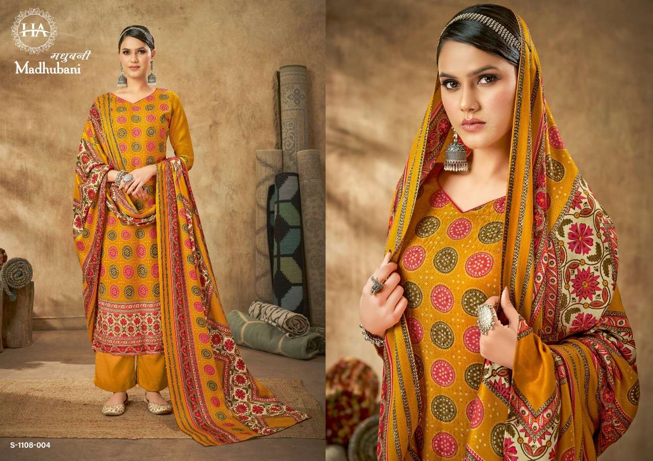 Harshit Madhubani Catalog Designer Wear Winter Pashmina Dress Materials Wholesale