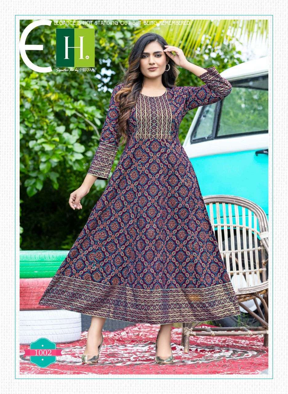 Hirwa Golden Sunlight Vol 2 Catalog Rayon Long Anarkali Kurtis Wholesale