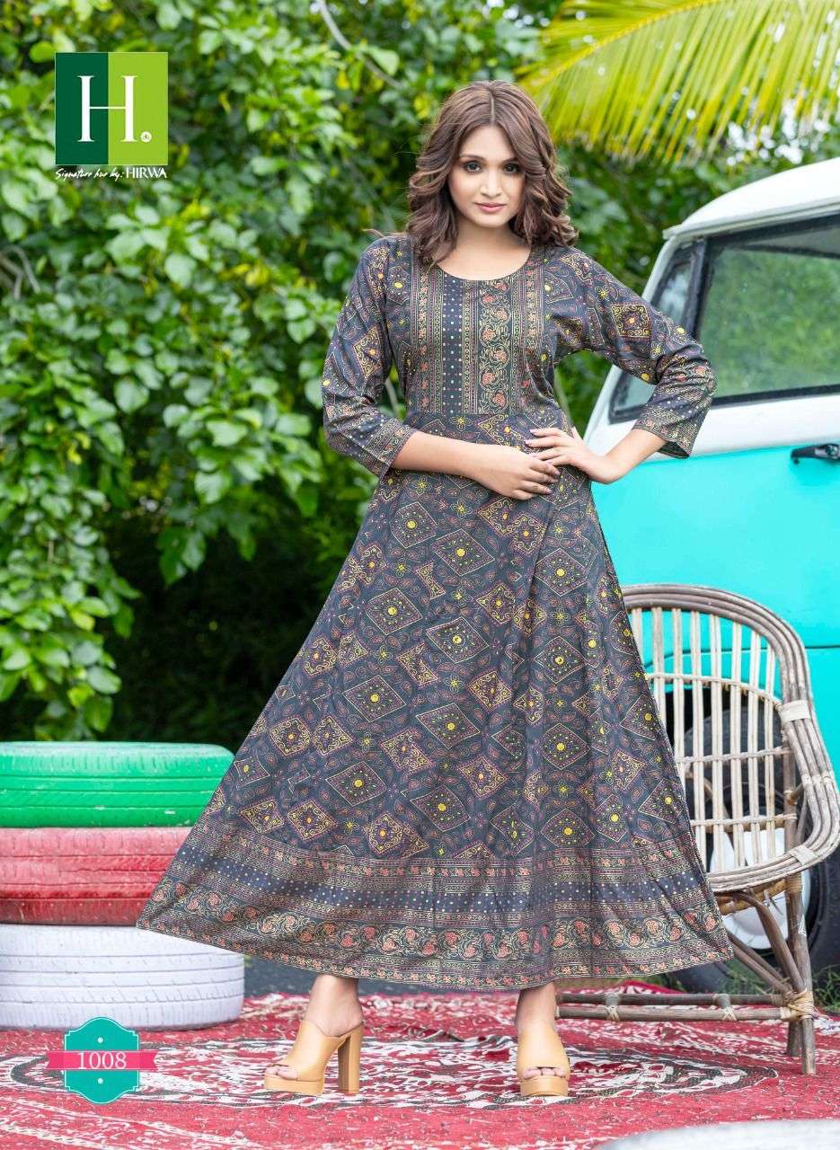 Hirwa Golden Sunlight Vol 2 Catalog Rayon Long Anarkali Kurtis Wholesale