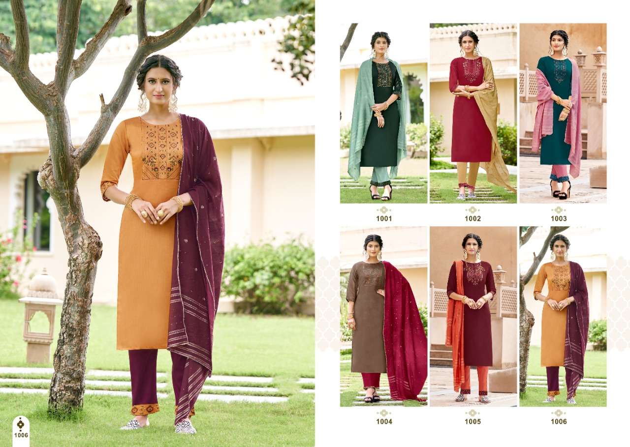 Jinesh Nx Amaira Catalog Festive Wear Kurti Pant With Dupatta Wholesale