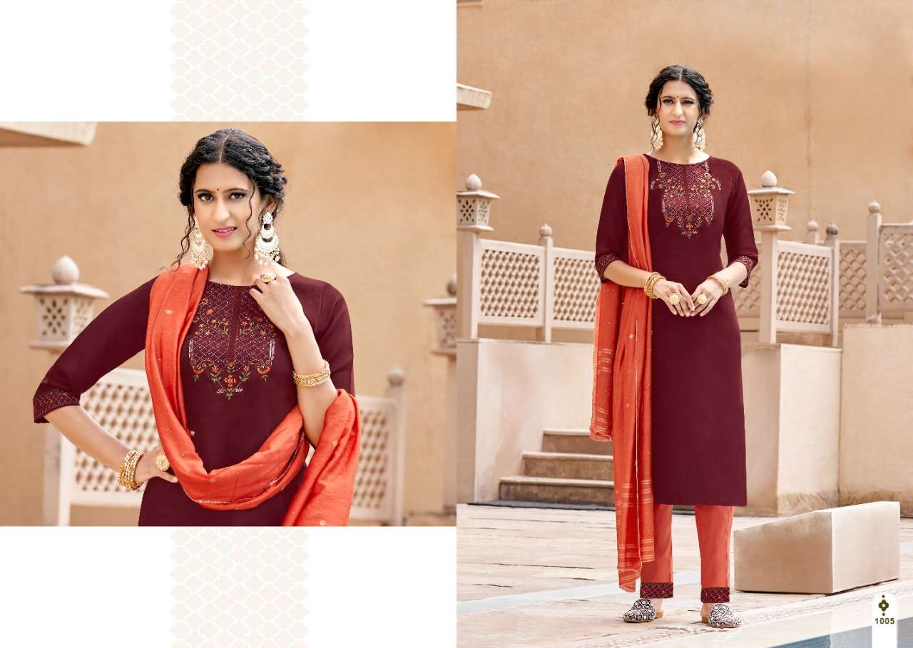 Jinesh Nx Amaira Catalog Festive Wear Kurti Pant With Dupatta Wholesale