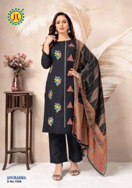Jt Anuradha Vol 1 Catalog Pure Cotton With Premium Work Dress Materials Wholesale