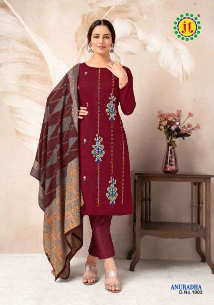 Jt Anuradha Vol 1 Catalog Pure Cotton With Premium Work Dress Materials Wholesale