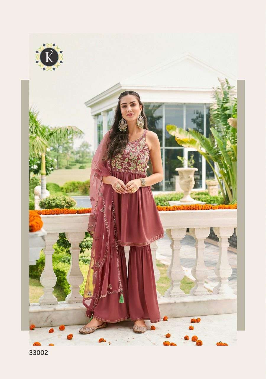K Fashion Zoya Catalog Designer Wear Ready Made Top Bottom Dupatta Wholesale